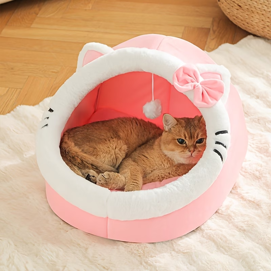 Cute cat bed, warm pet basket, comfortable cat house